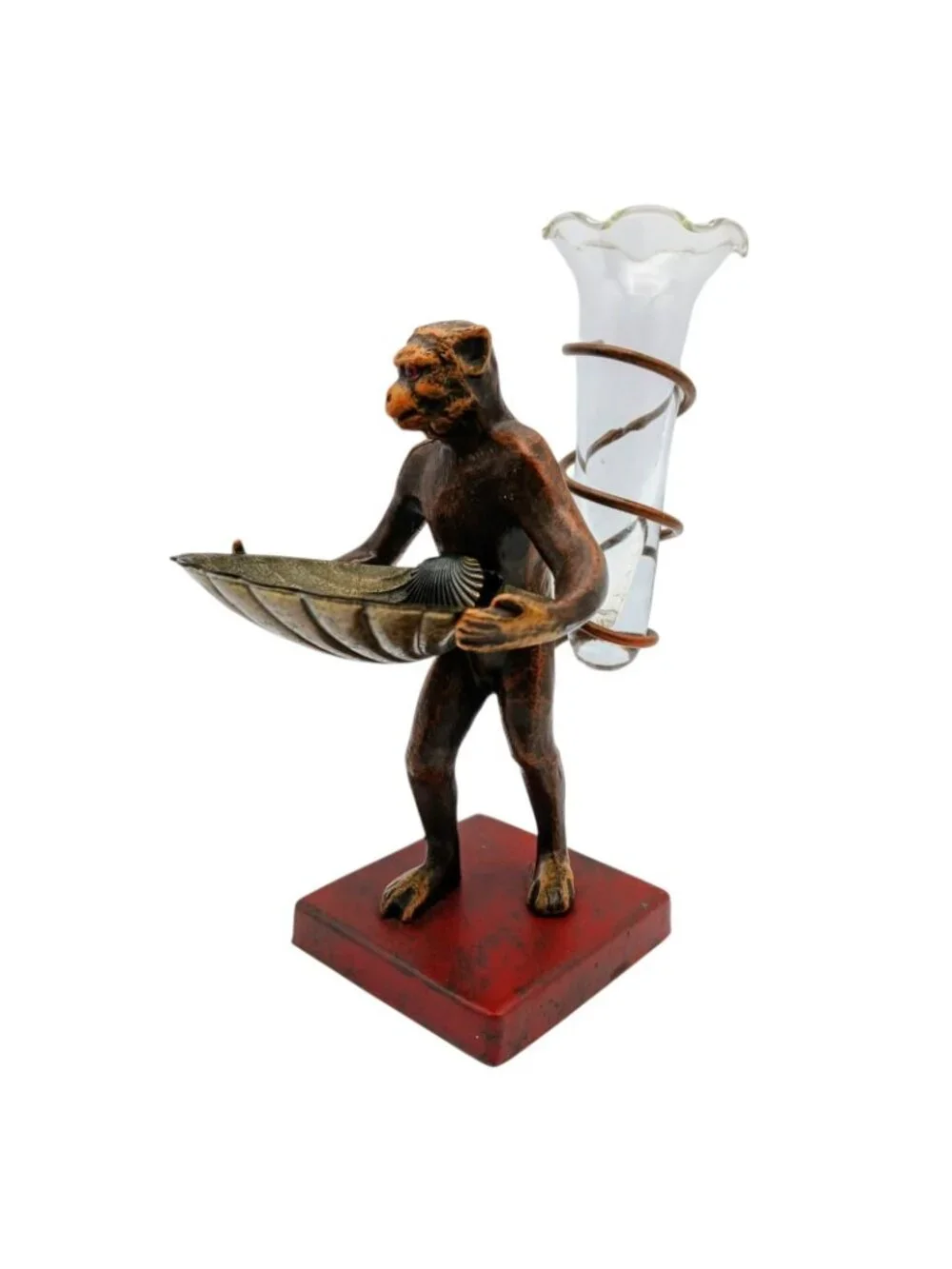 Petite Choses Monkey Bud Vase Clamshell Tray Cast Metal Figure 6